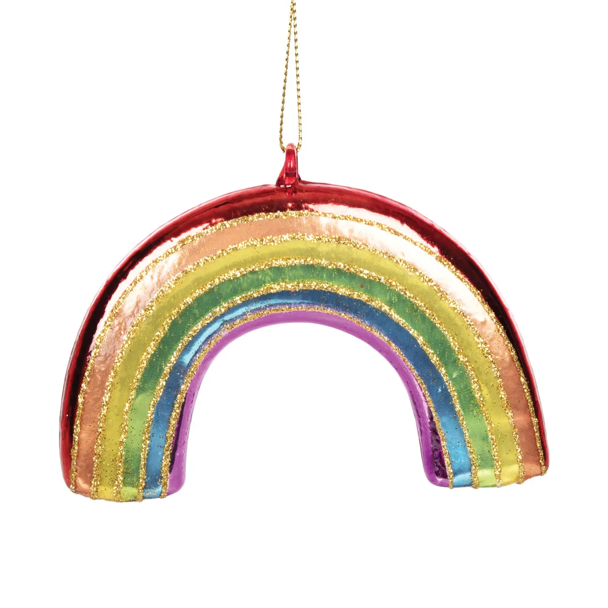 Blown Glass Rainbow Ornament