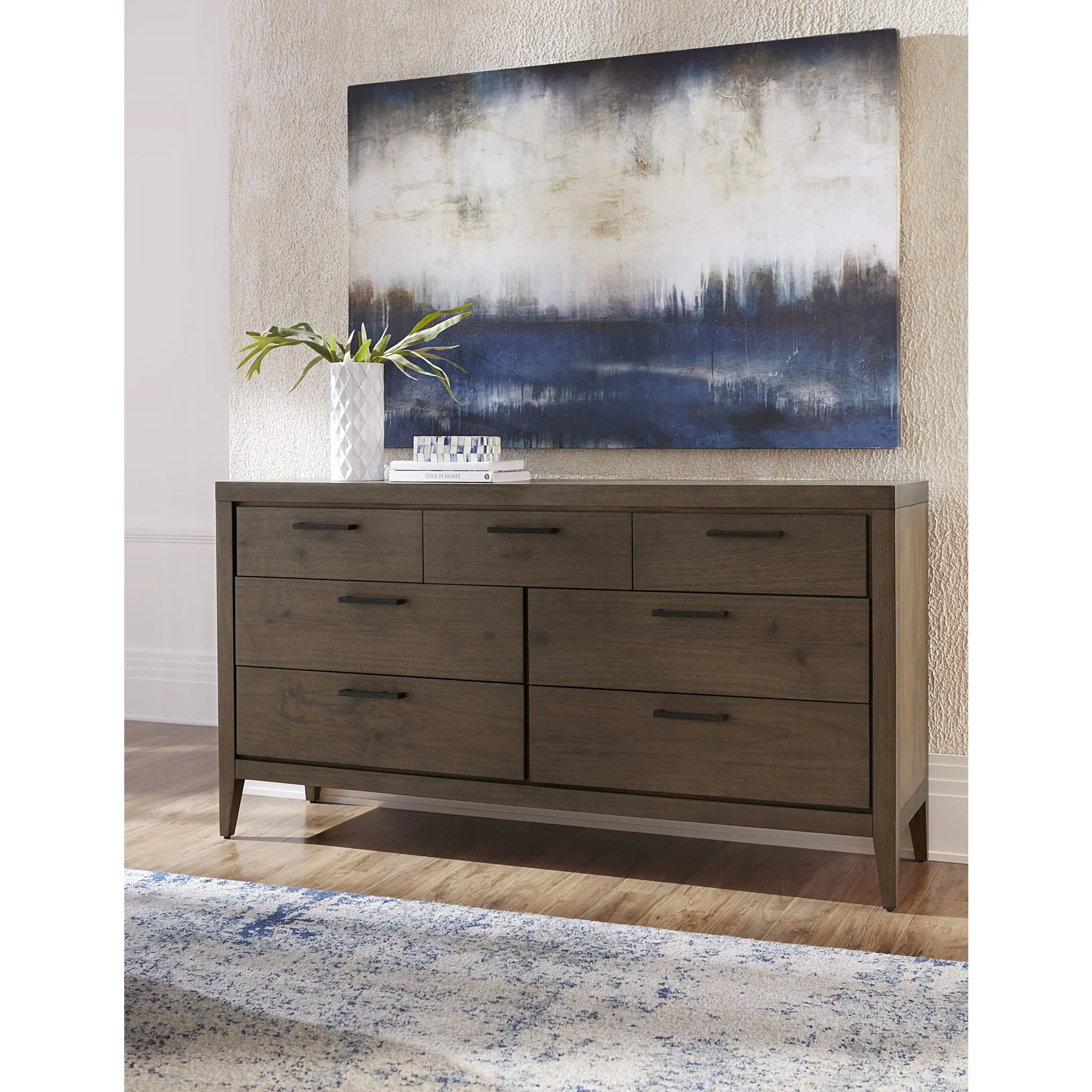 Boracay Seven Drawer Walnut Dresser in Wild Oats Brown (2024)