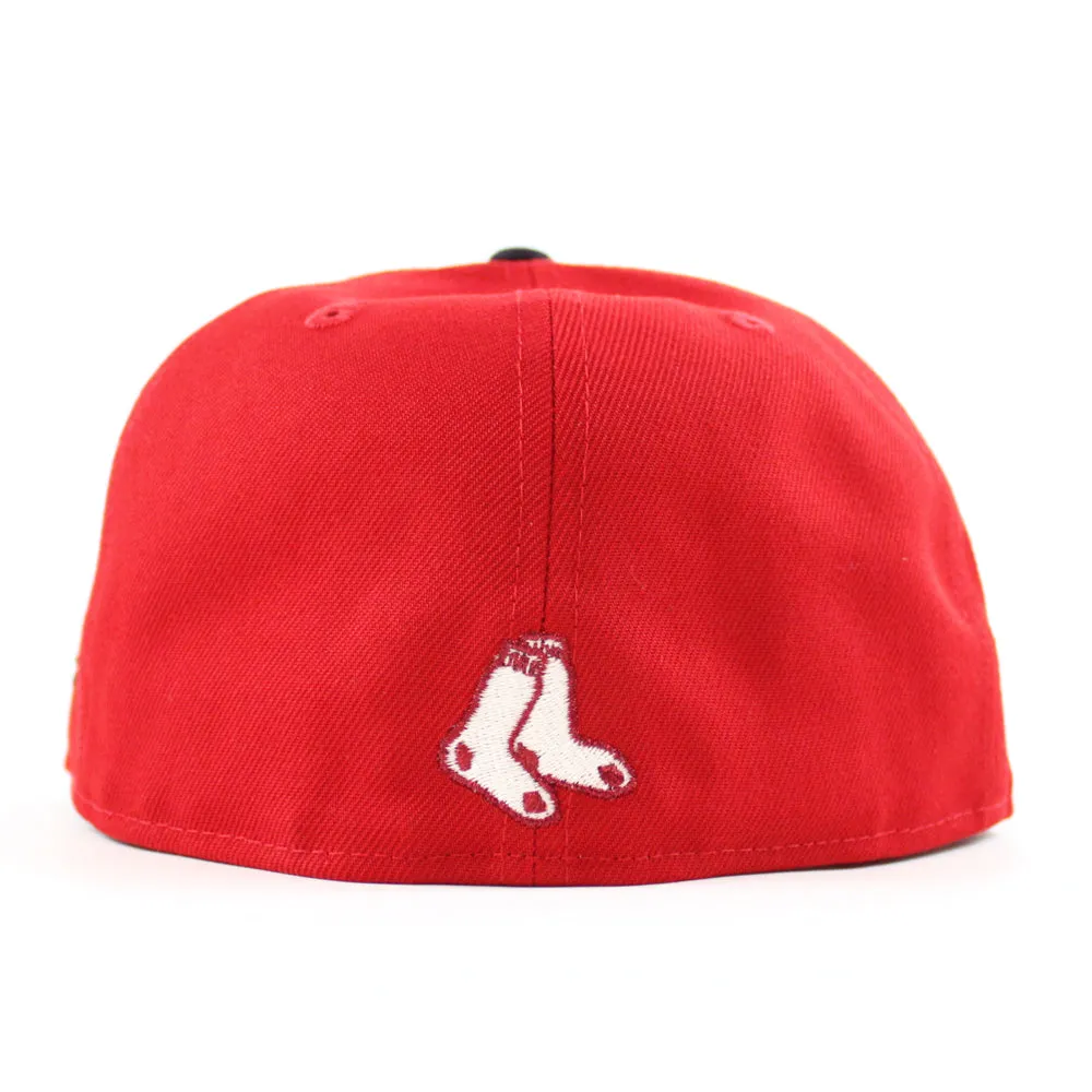 Boston Red Sox 2004 World Series New Era 59Fifty Fitted Hat (Scarlet Red Navy Gray Under Brim)