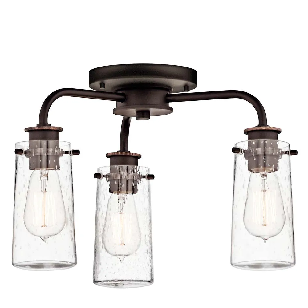 Braelyn 18 in. 3 Lights Chandelier Bronze Finish