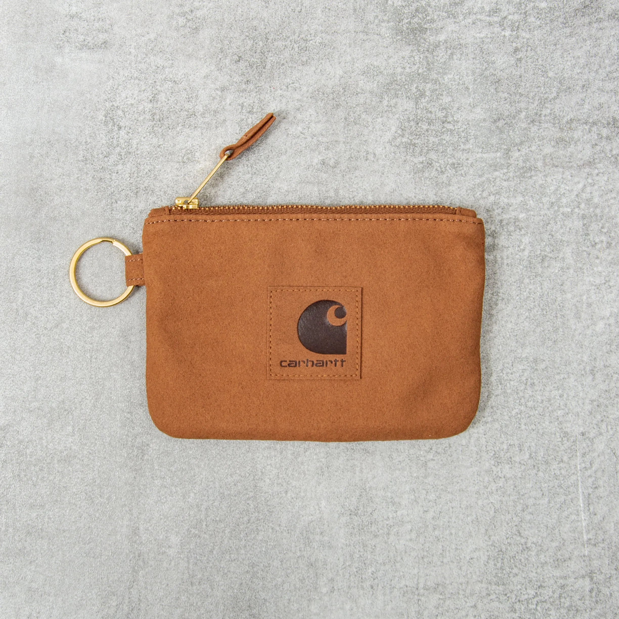 Carhartt WIP Suede Zip Wallet - Hamilton Brown