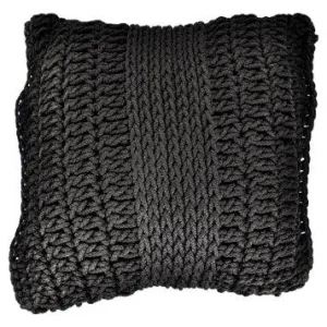 Chic Black Rope Cushion – Sophisticated Comfort for Every Space