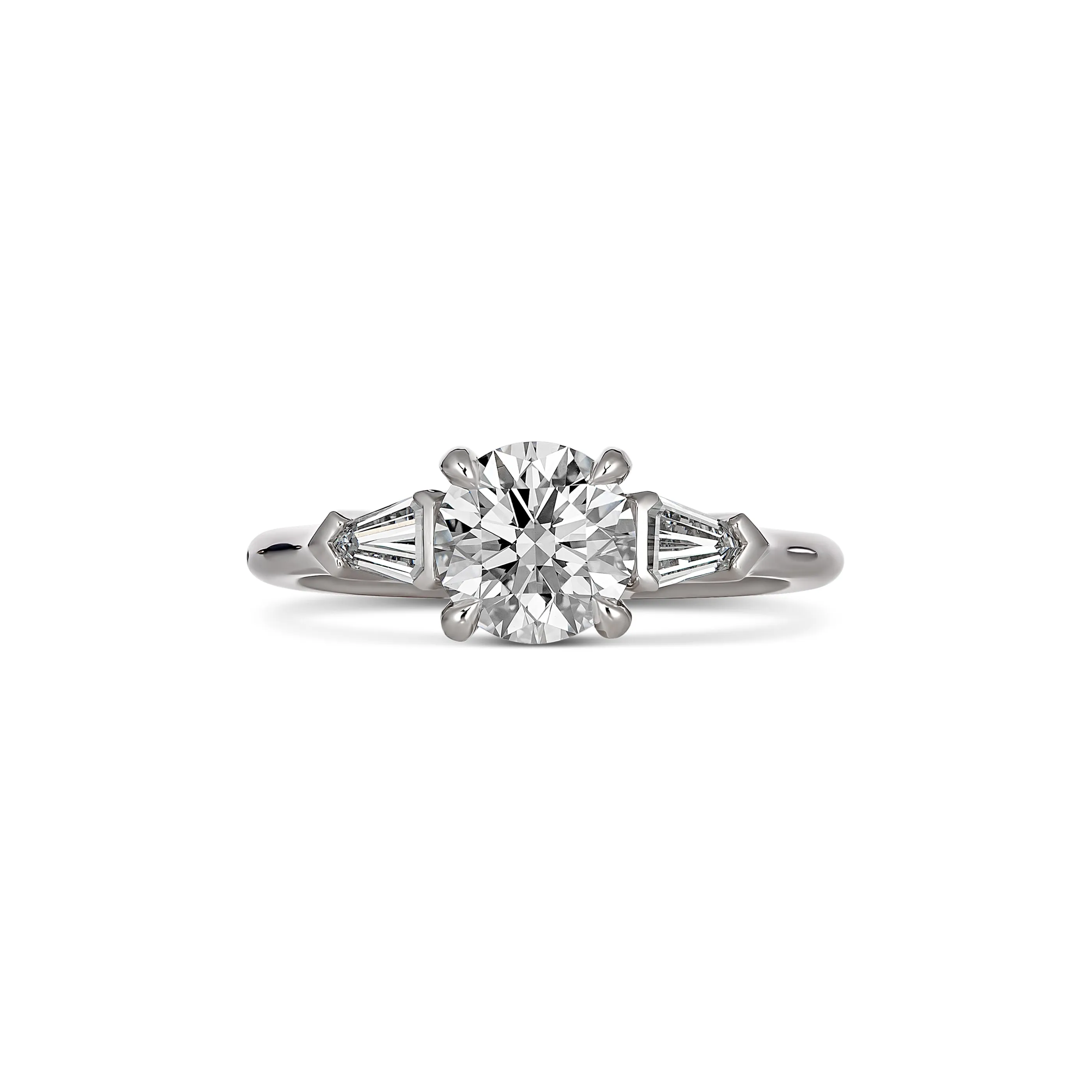 Classic Amalia Round Brilliant Cut Diamond Engagement Ring | Platinum