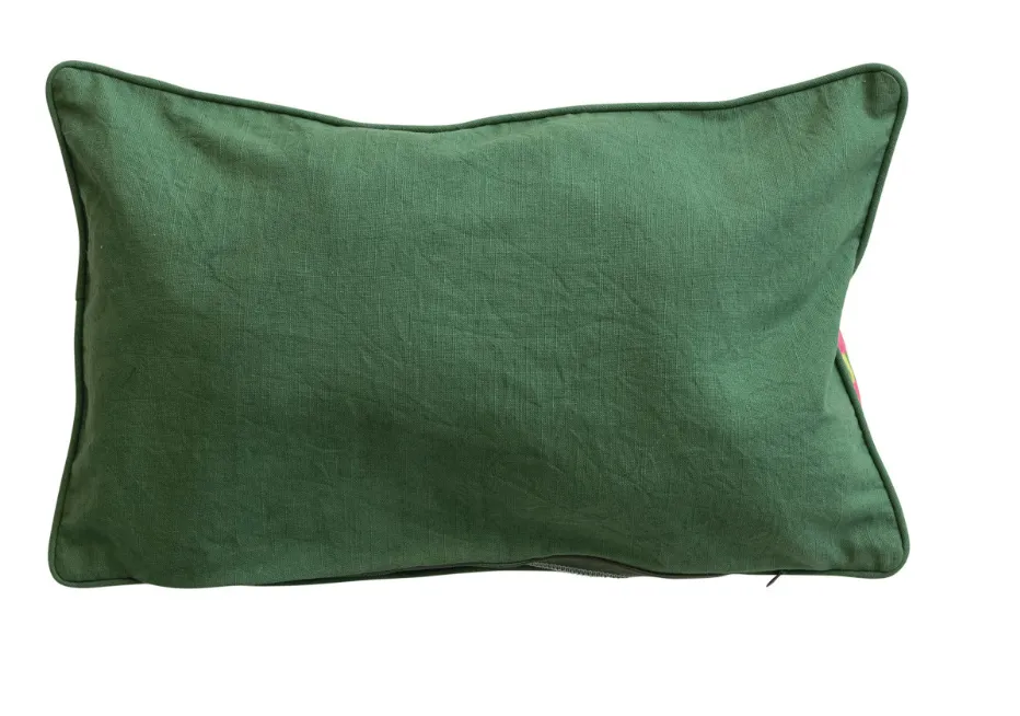 Cotton Slub Printed Merry Lumbar Pillow