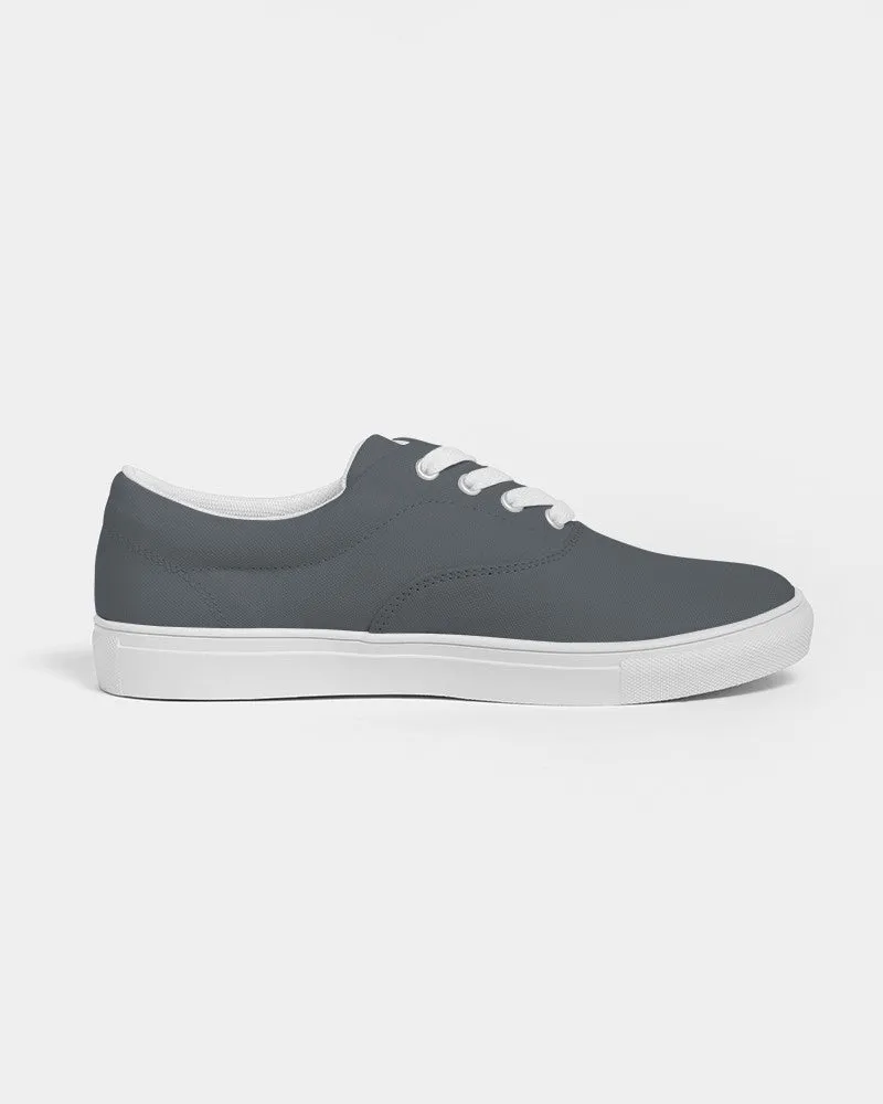 Dark Cyan Gray Men's Canvas Sneakers | Men's | Dark Pale Cyan Gray | C10M0Y0K80