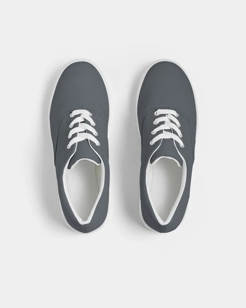 Dark Cyan Gray Men's Canvas Sneakers | Men's | Dark Pale Cyan Gray | C10M0Y0K80