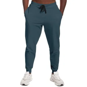 Dark Cyan Joggers | Unisex | with PLUS sizes | Dark Pale Pastel Cyan | C30M0Y0K80