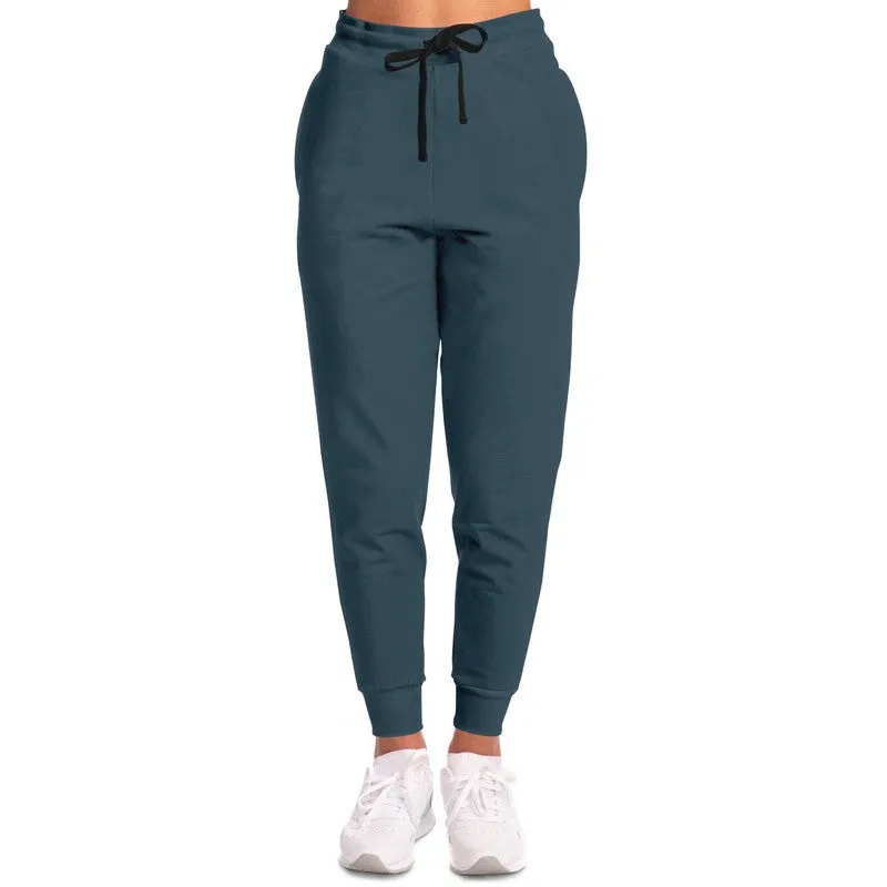 Dark Cyan Joggers | Unisex | with PLUS sizes | Dark Pale Pastel Cyan | C30M0Y0K80