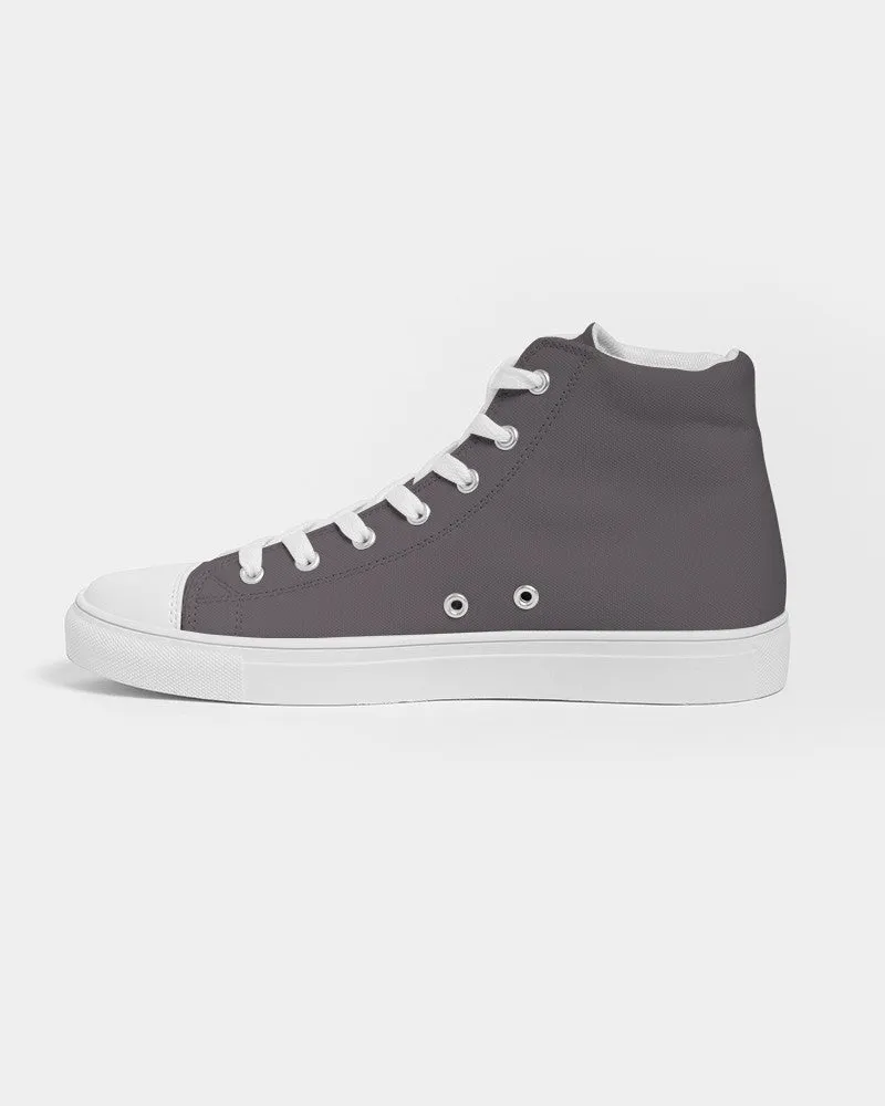 Dark Magenta Gray Men's High-top Canvas Sneakers | Men's | Dark Pale Magenta Gray | C0M10Y0K80