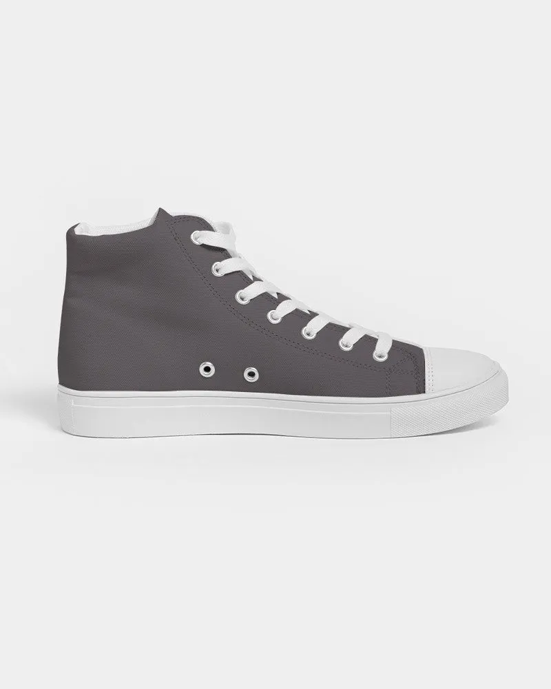 Dark Magenta Gray Men's High-top Canvas Sneakers | Men's | Dark Pale Magenta Gray | C0M10Y0K80