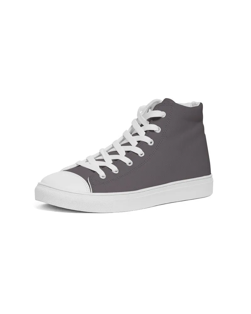 Dark Magenta Gray Men's High-top Canvas Sneakers | Men's | Dark Pale Magenta Gray | C0M10Y0K80