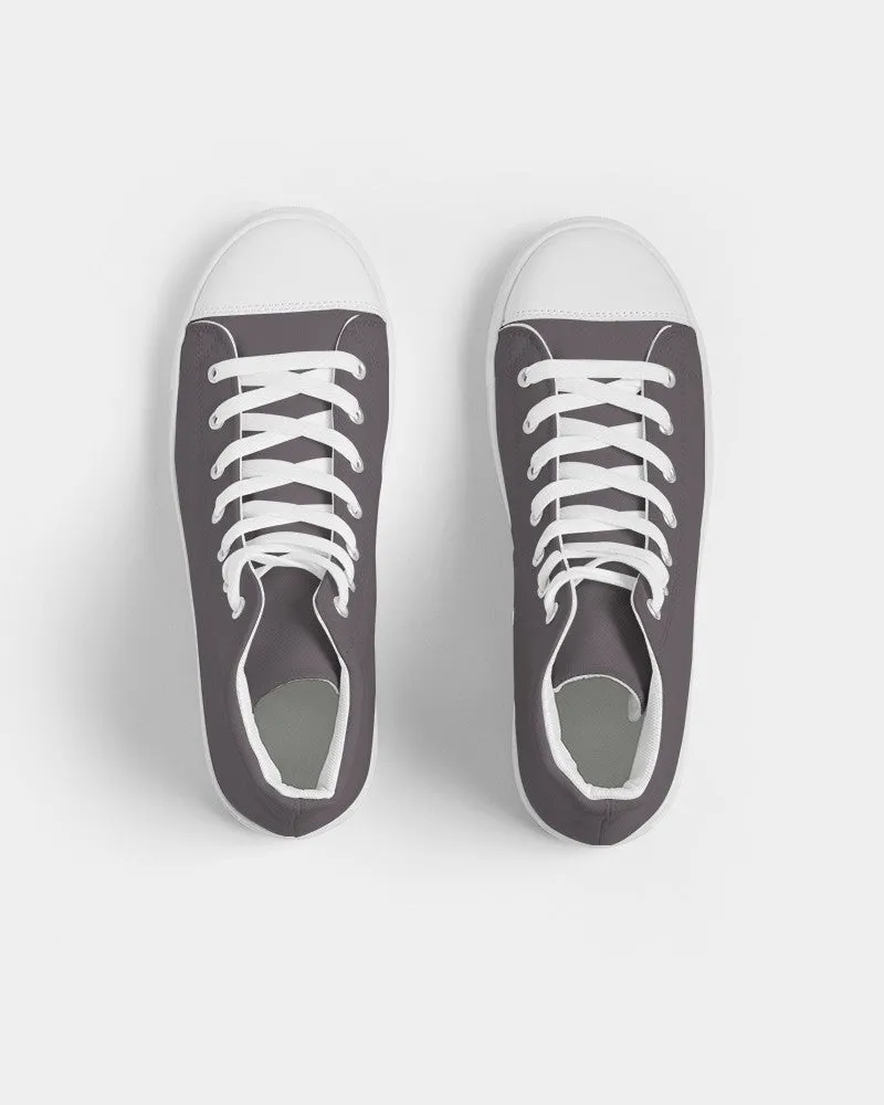 Dark Magenta Gray Men's High-top Canvas Sneakers | Men's | Dark Pale Magenta Gray | C0M10Y0K80