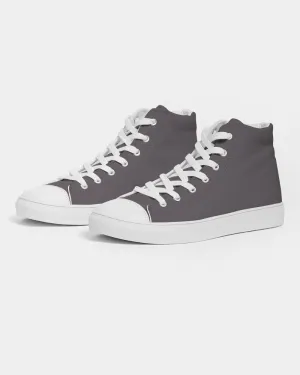 Dark Magenta Gray Men's High-top Canvas Sneakers | Men's | Dark Pale Magenta Gray | C0M10Y0K80