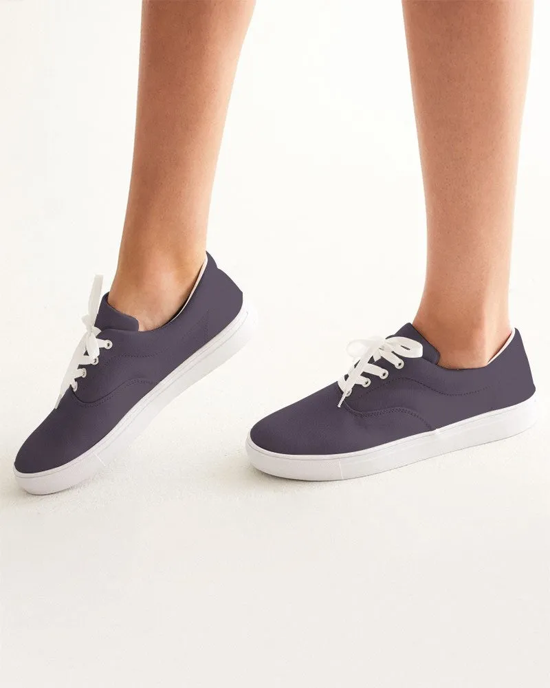 Dark Purple Gray Women's Canvas Sneakers | Women's | Dark Pale Pastel Purple Gray | C15M30Y0K80