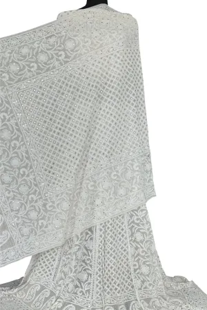 Dazzling Dyeable Chikankari Lehenga Set with Mukaishwork