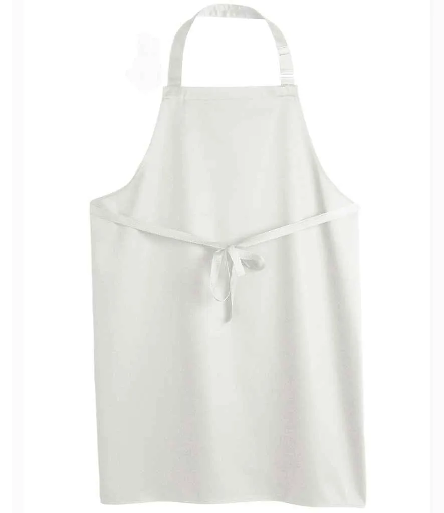 Dennys Polyester Bib Apron | White