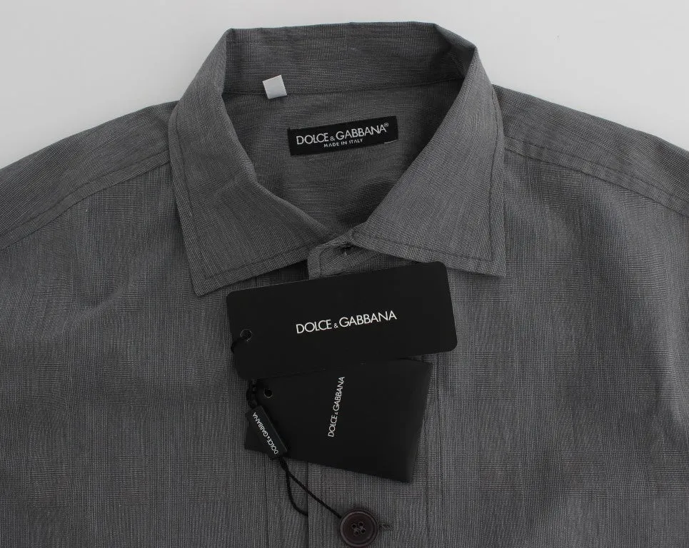 Dolce & Gabbana Elegant Gray Cotton Dress Shirt