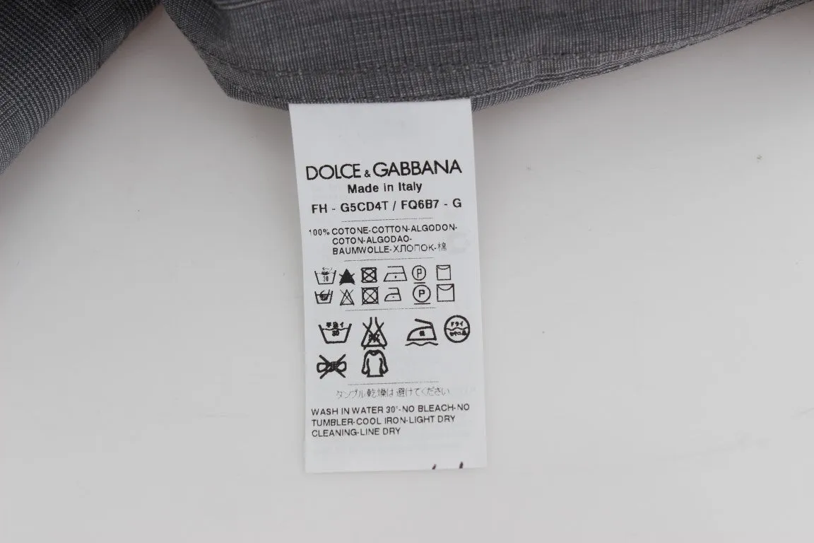 Dolce & Gabbana Elegant Gray Cotton Dress Shirt