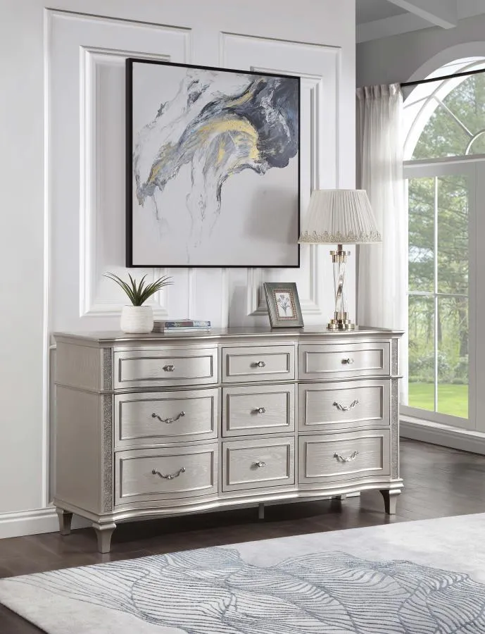 Evangeline - 9-Drawer Dresser - Silver Oak