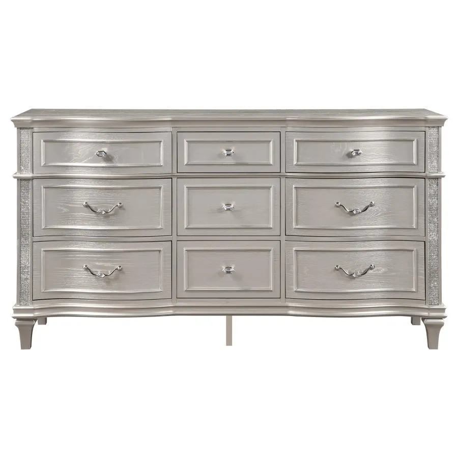 Evangeline - 9-Drawer Dresser - Silver Oak