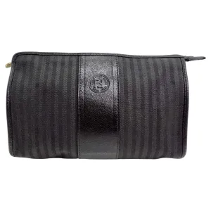 Fendi 1990s Black Striped Makeup Bag