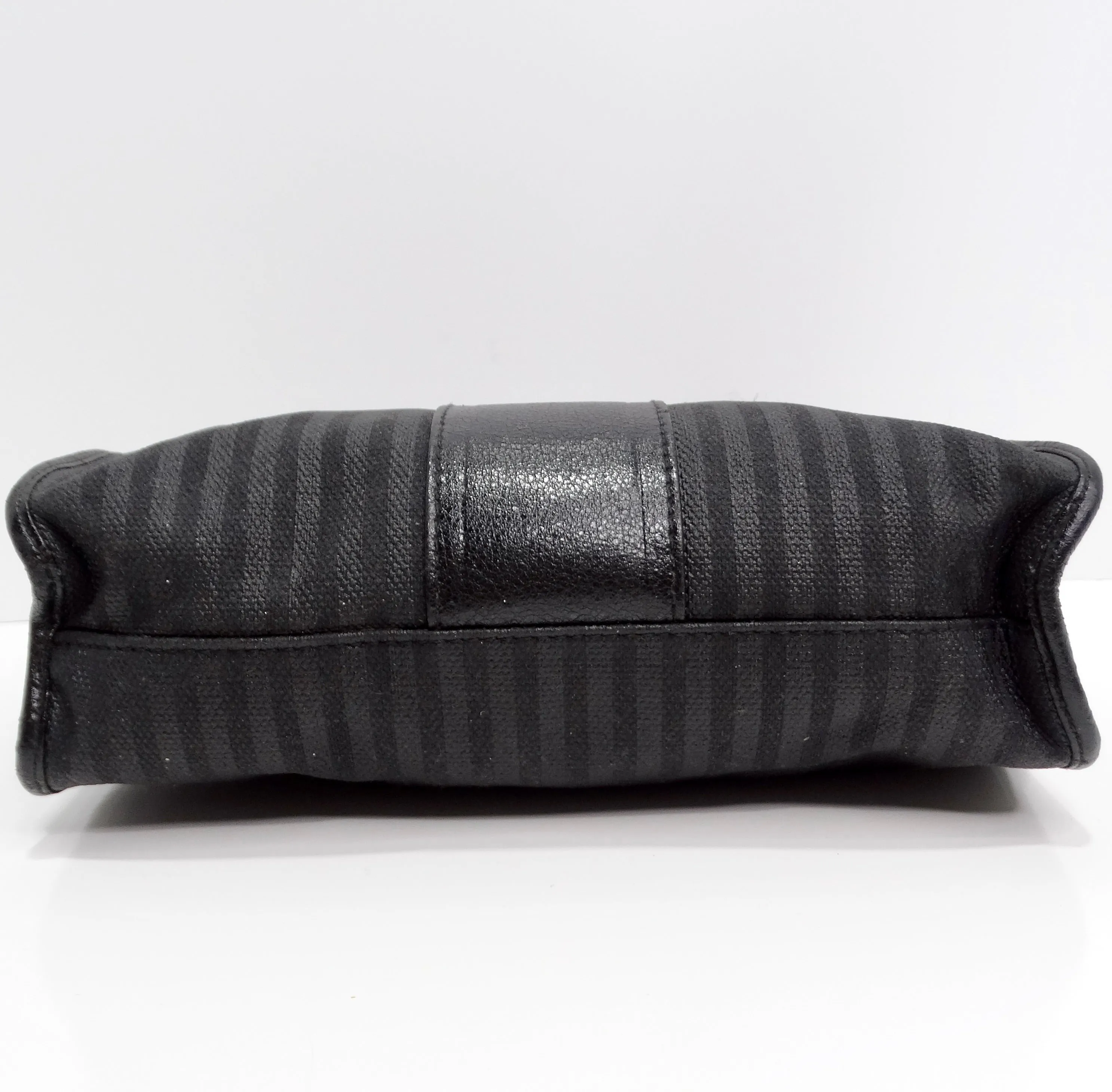 Fendi 1990s Black Striped Makeup Bag