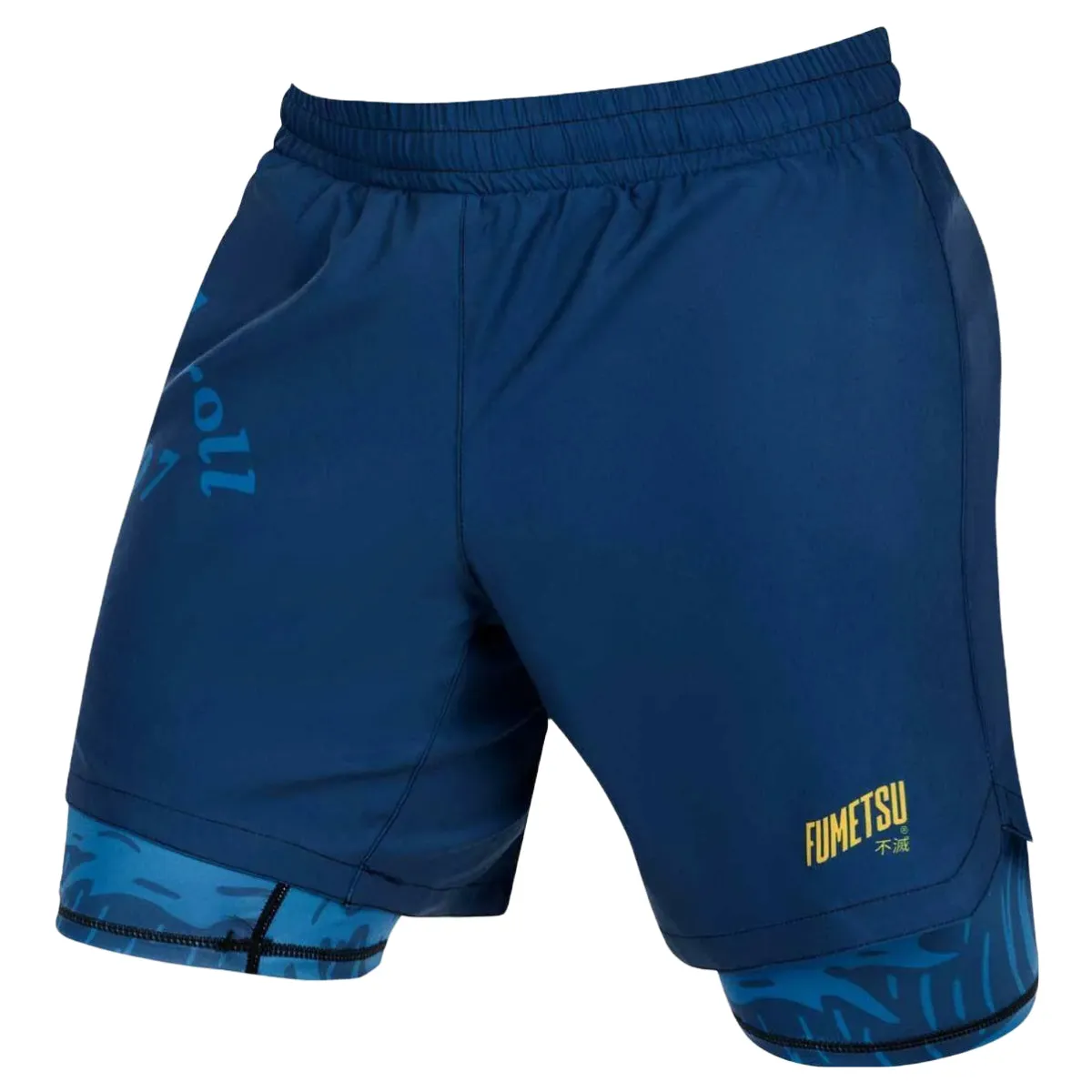 Fumetsu Waves MK2 Dual Layer Fight Shorts Blue