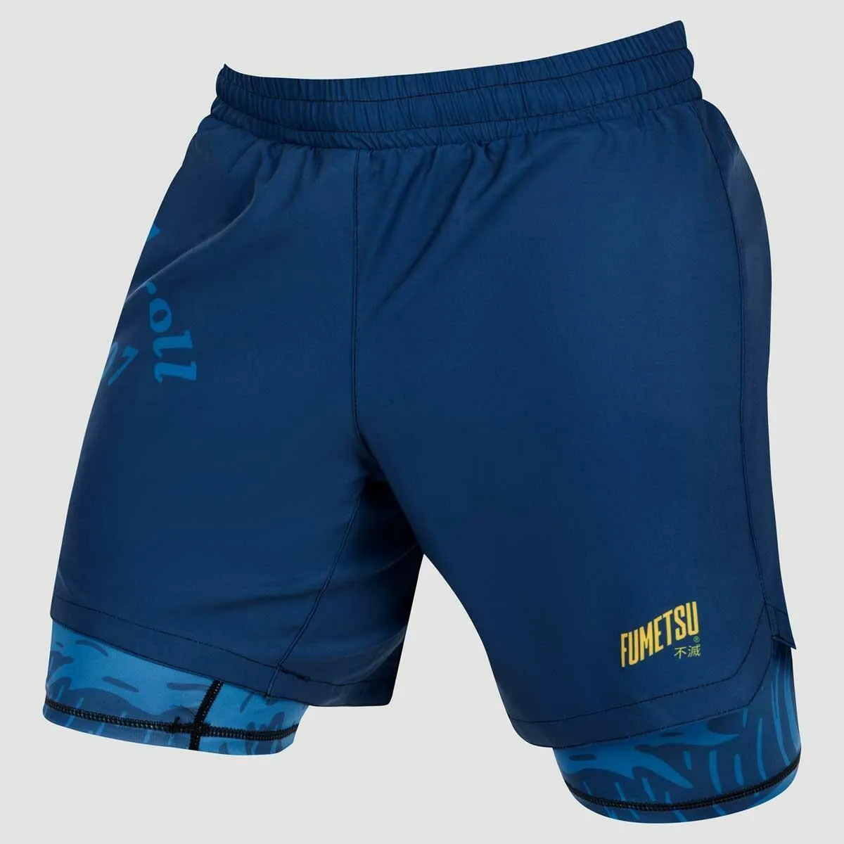 Fumetsu Waves MK2 Dual Layer Fight Shorts Blue