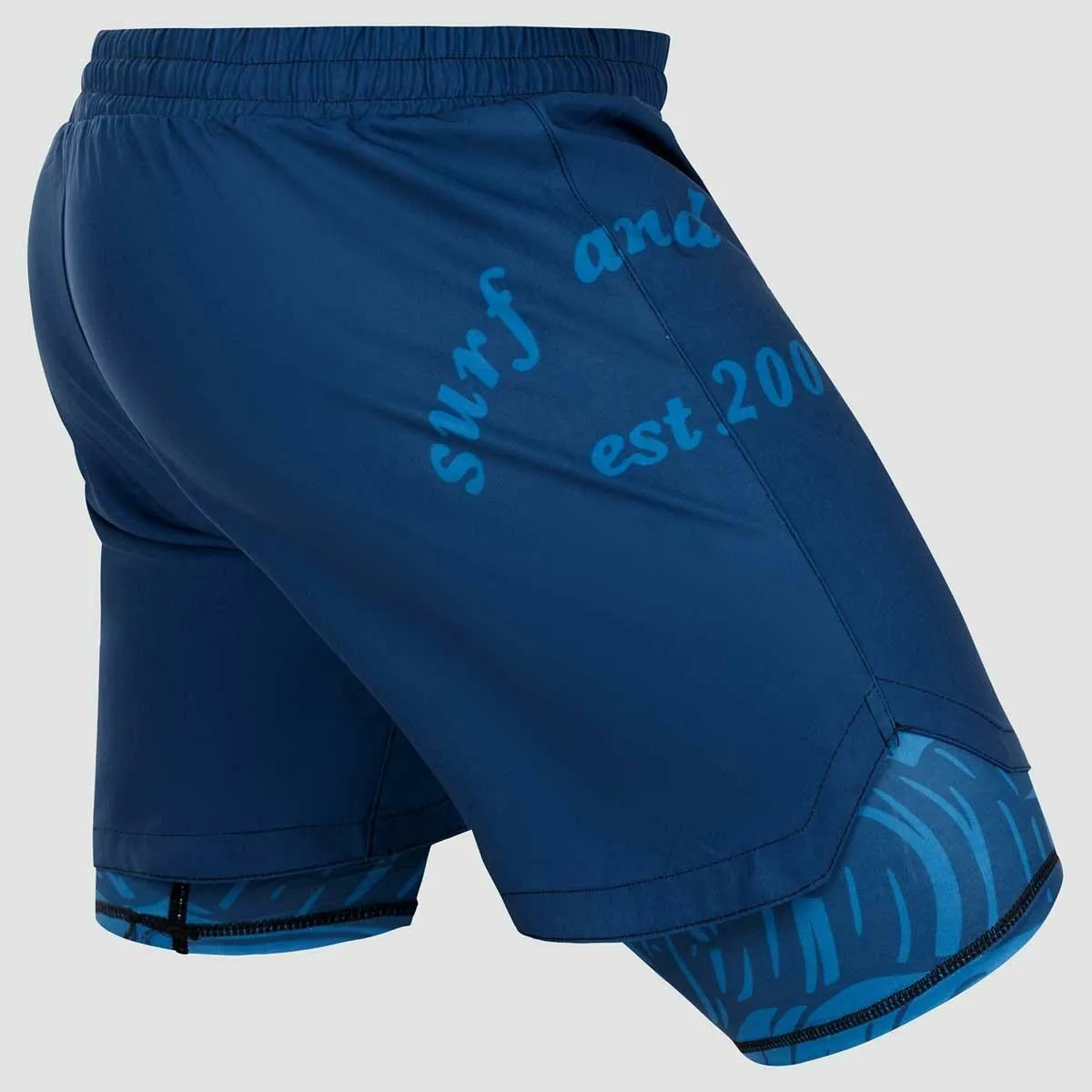 Fumetsu Waves MK2 Dual Layer Fight Shorts Blue