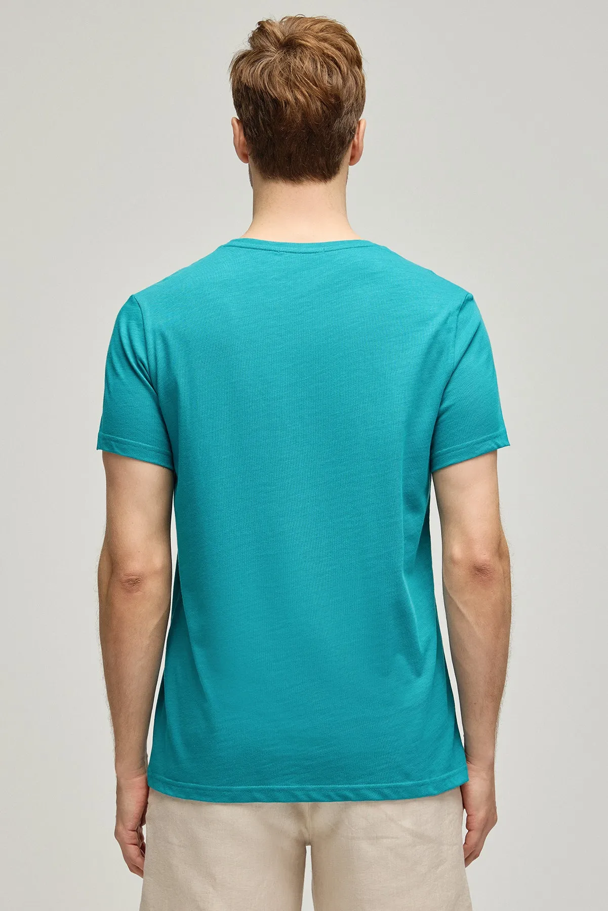 Green Pure Cotton Marc Men's Basic T-Shirt