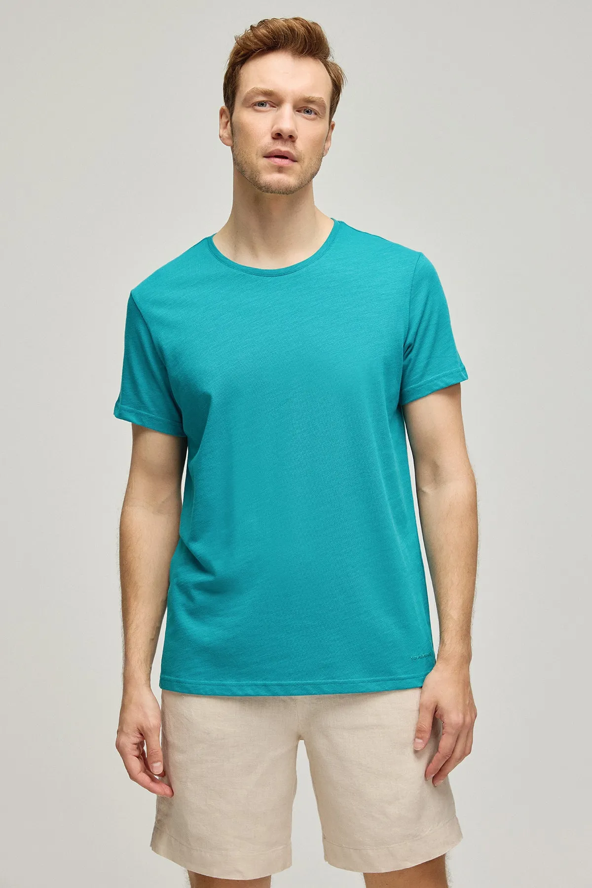 Green Pure Cotton Marc Men's Basic T-Shirt