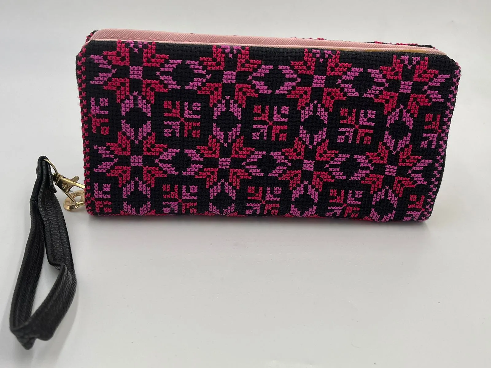 Hand embroidered Pink Wallet/Purse with amazing embroidery