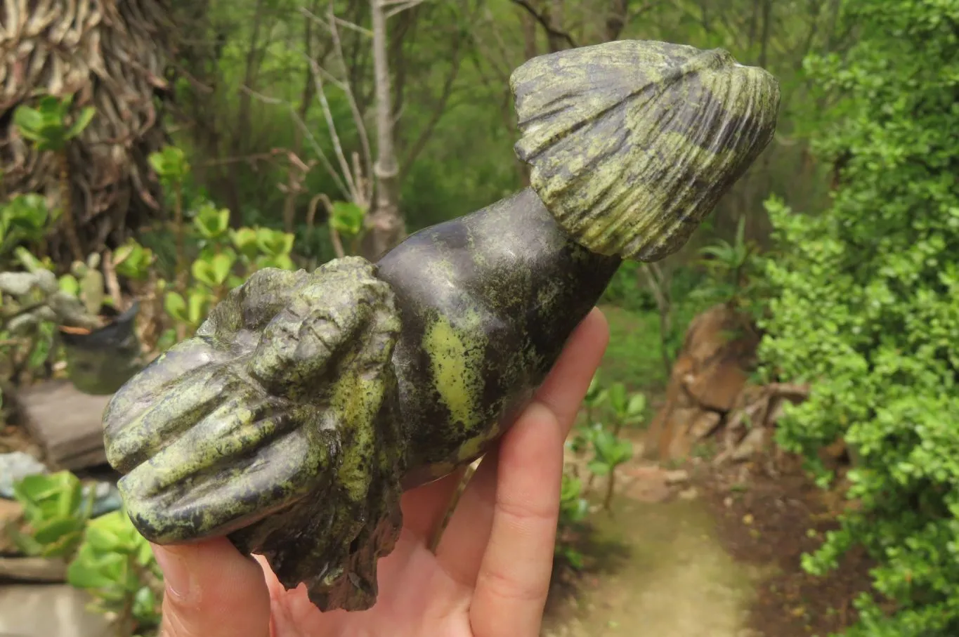 Hand Made Mixed Stone Mermaid Carvings x 2 From Zimbabwe