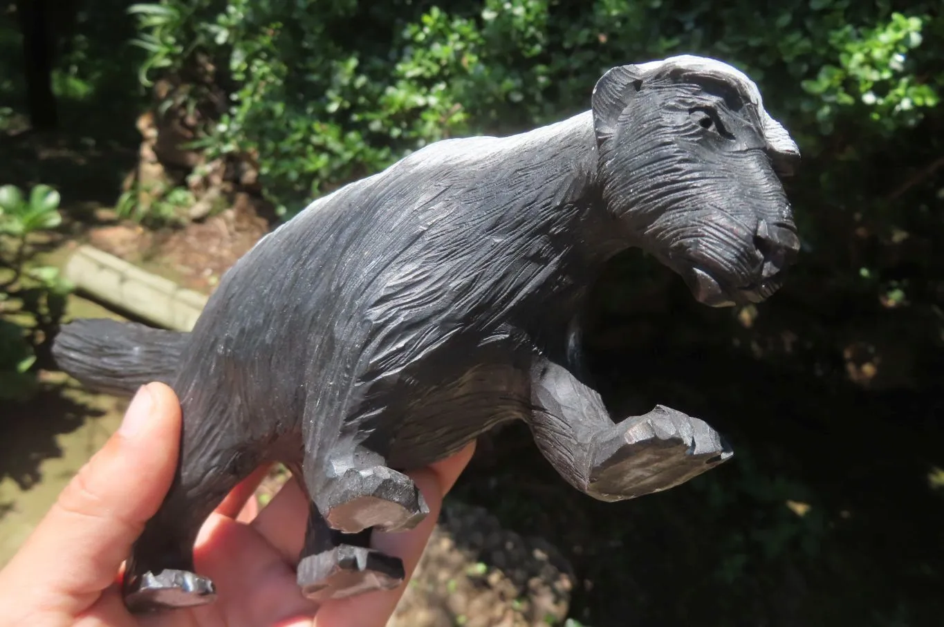 Hand Made Soapstone Honey Badger Carving x 1 From Zimbabwe