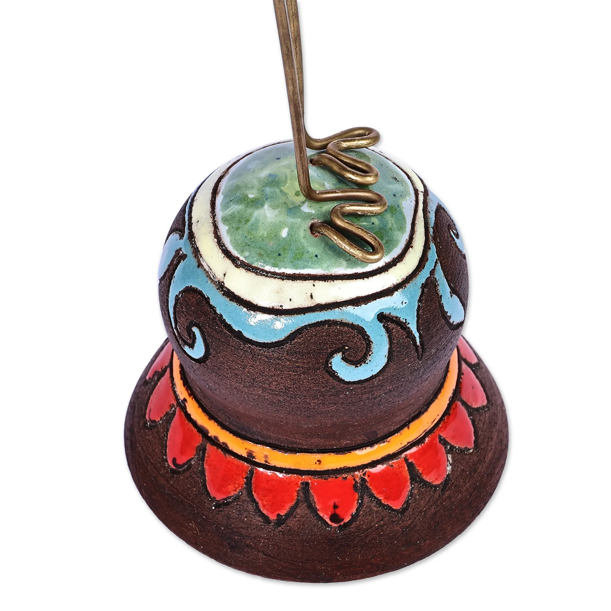 Hand-Painted Bird-Themed Ceramic Photo Holder from Armenia - Feathered Memories | NOVICA