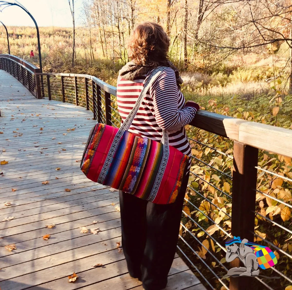 HANDMADE RED INTI TRAVEL DUFFEL BAG