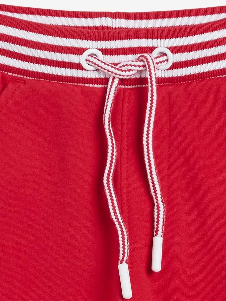 HOP Kids Red Printed Cotton Shorts