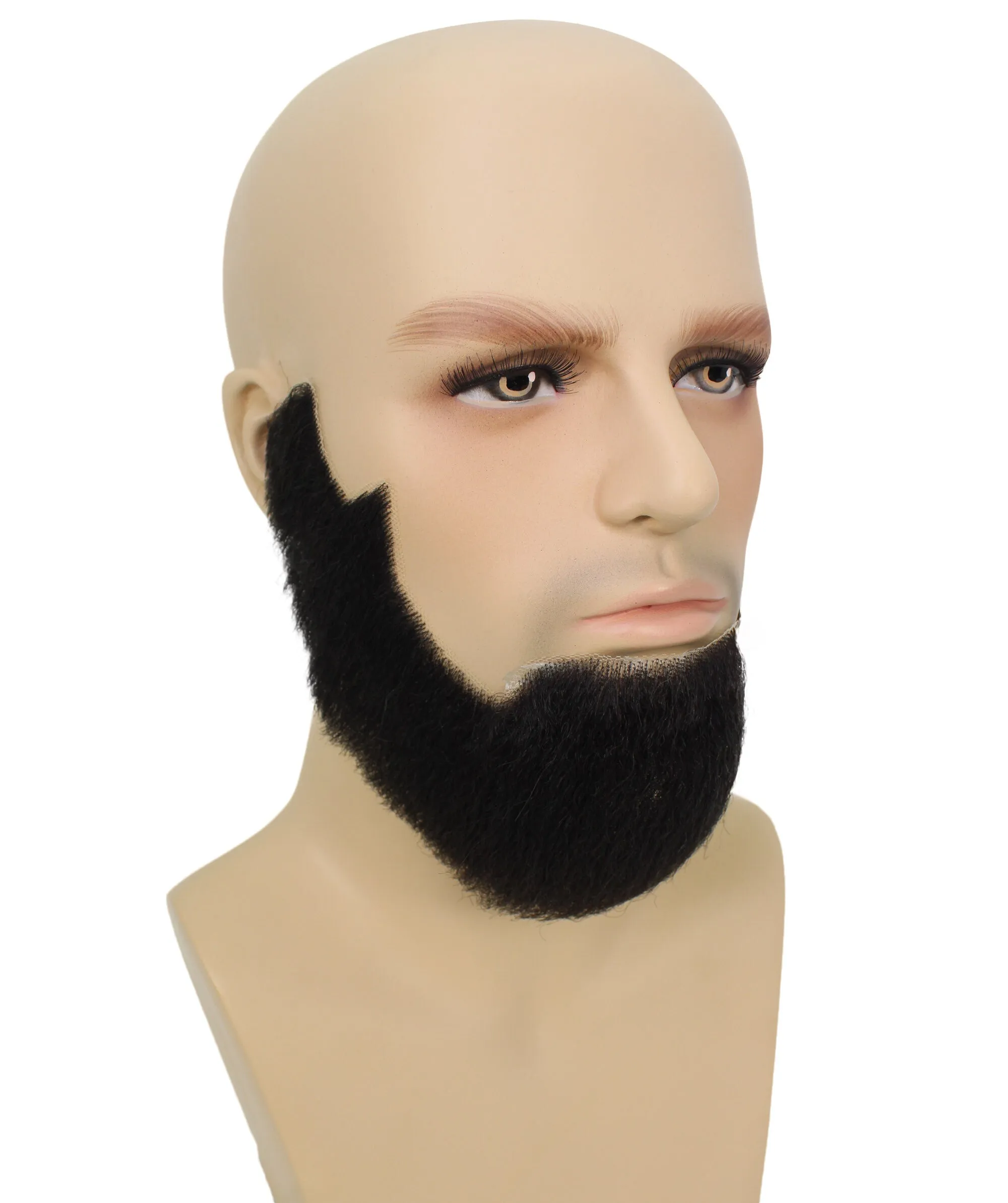 HPO Adult Men's Natural Black Human Hair Beard I Facial Hair I Perfect for Halloween and Cosplay