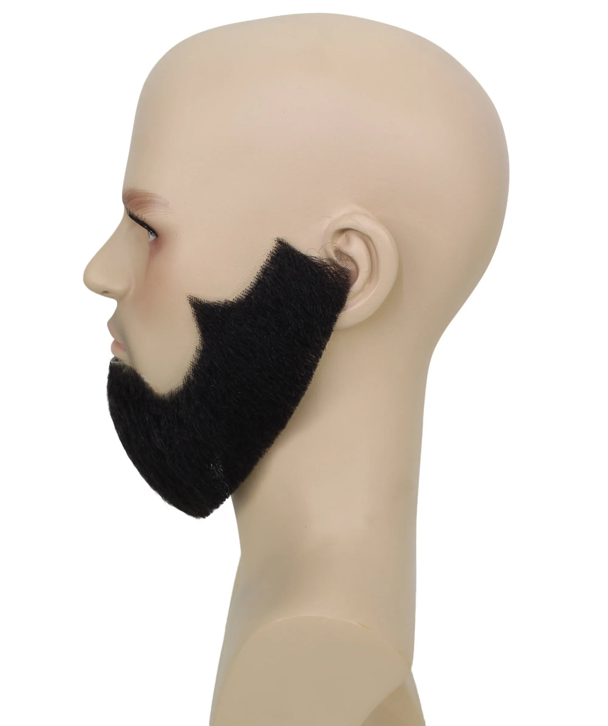 HPO Adult Men's Natural Black Human Hair Beard I Facial Hair I Perfect for Halloween and Cosplay