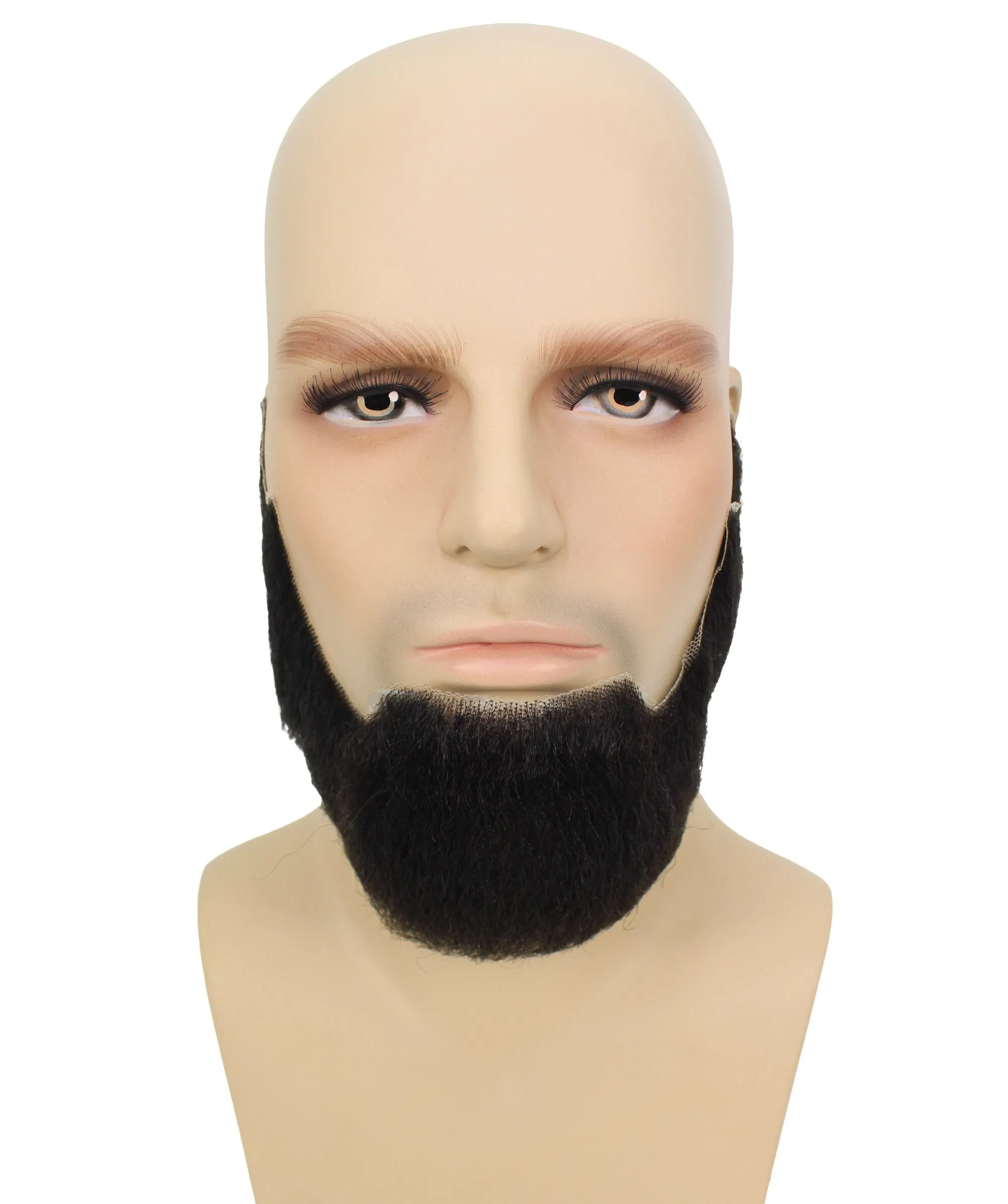 HPO Adult Men's Natural Black Human Hair Beard I Facial Hair I Perfect for Halloween and Cosplay