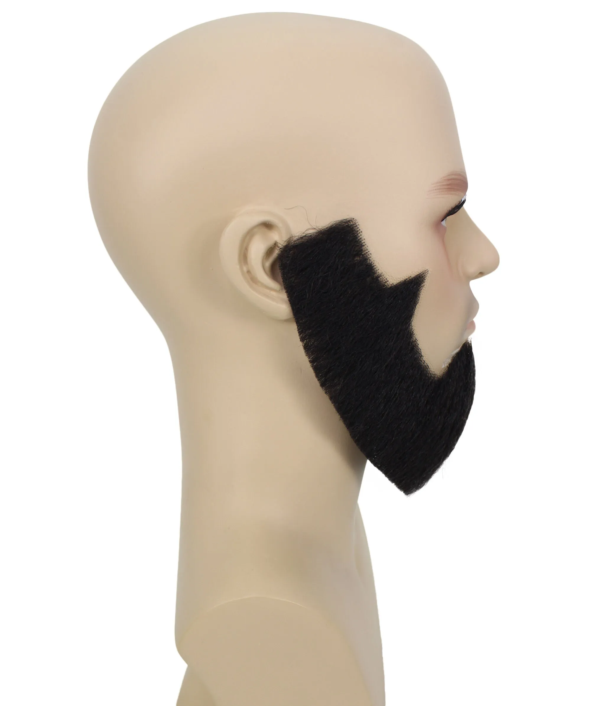 HPO Adult Men's Natural Black Human Hair Beard I Facial Hair I Perfect for Halloween and Cosplay