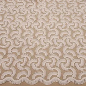 Ivory Geometric Embroidered Lace