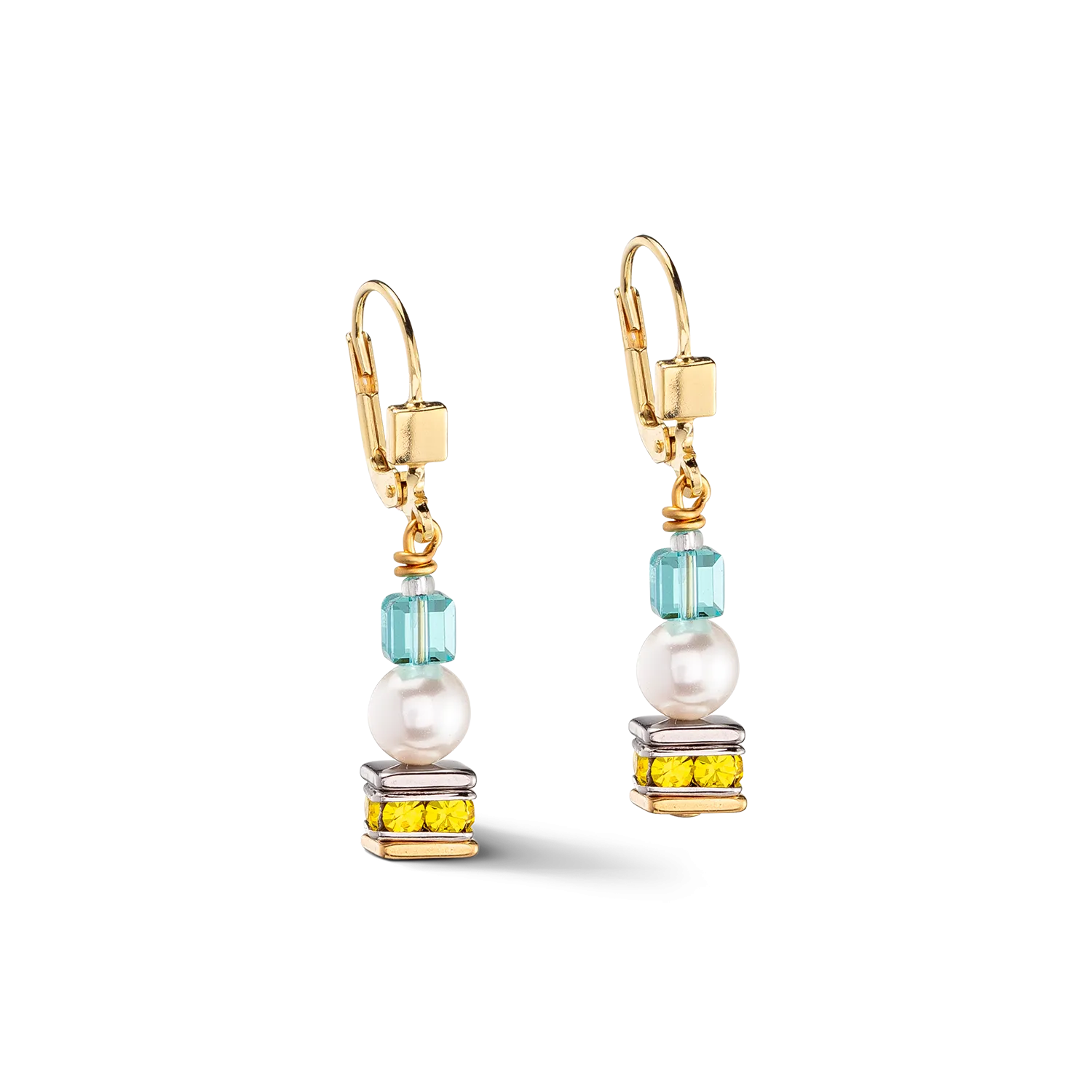 Joyful Cubes & Pearls earrings multicolour