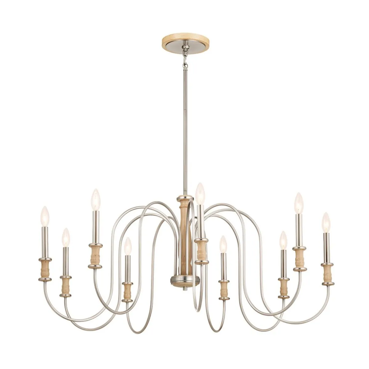 Karthe 42 in. 9 lights Chandelier Brushed Nickel finish