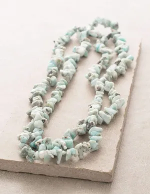 Larimar Gemstone Chip Necklace