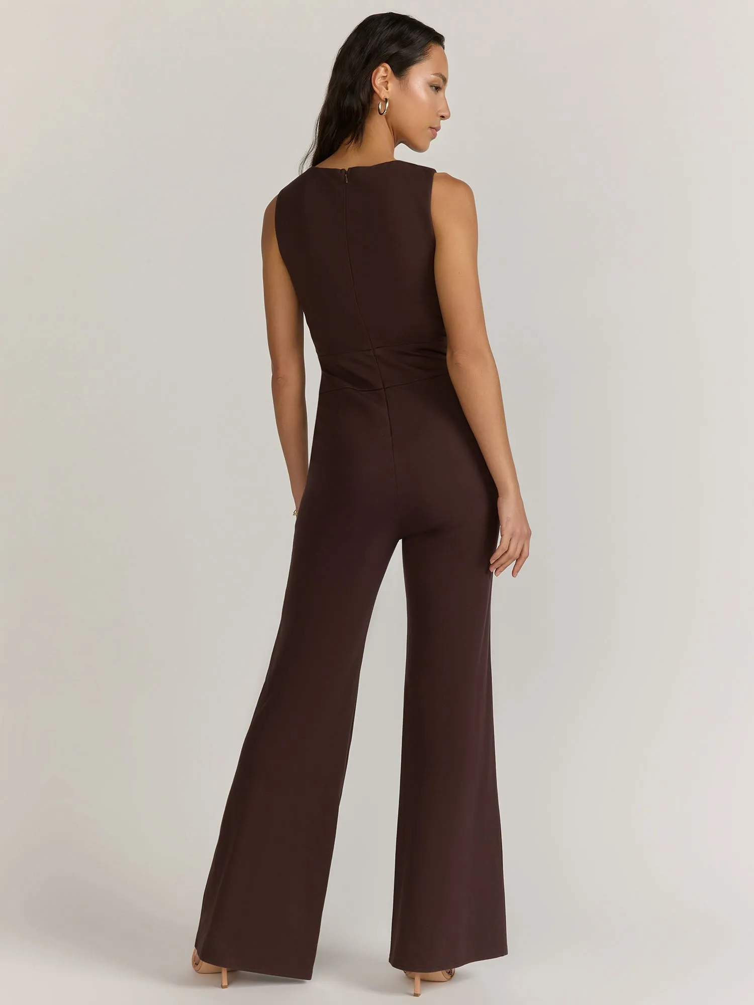 Lena Front Spilt Ponte Wide Leg Jumpsuit - Brands We Love