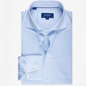 Light Blue King Knit Slim Fit Shirt - ETON