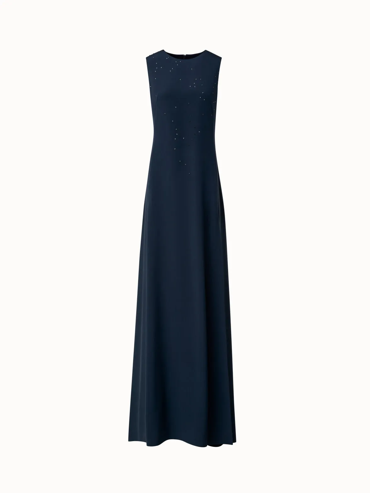 Long Silk Evening Gown with Swarovski Stars