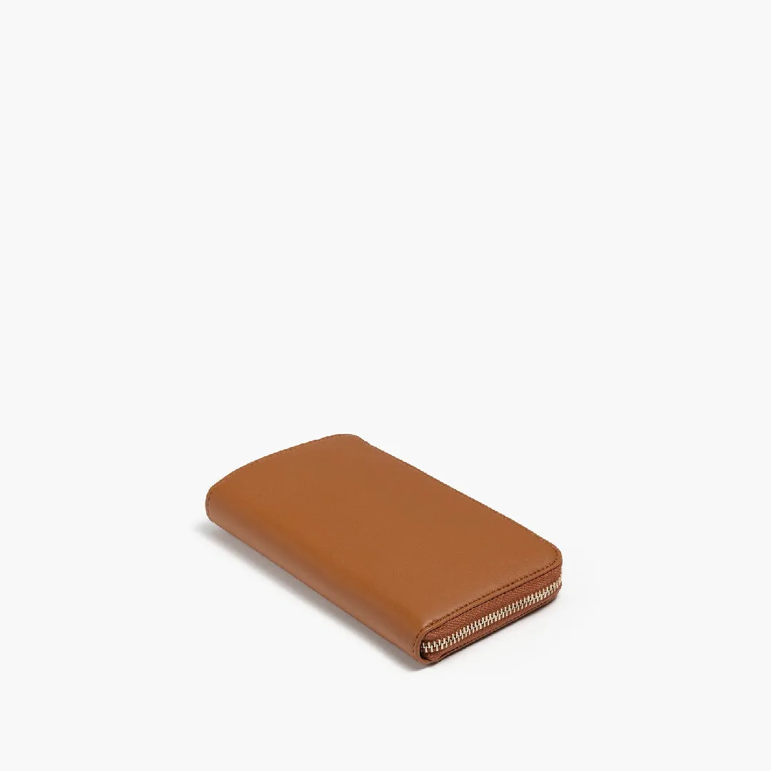 Magnolia Leather Wallet - Cactus Leather - Cognac / Gold / Camel