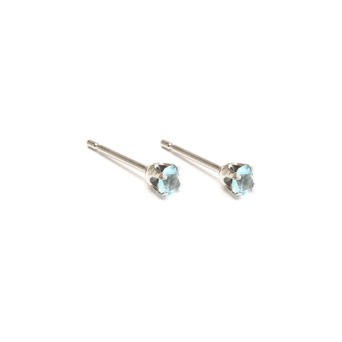 March Birthstone Stainless Steel Stud Earrings